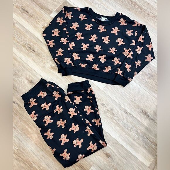 BETTER TOGETHER Gingerbread Man Sweatsuit Size Large - Picture 1 of 13